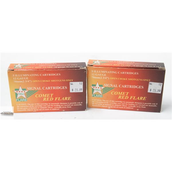 10 TRU FLARE 12 GUAGE SIGNAL CARTRIDES 2 3/4 