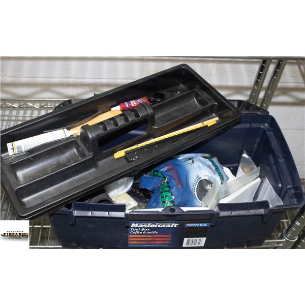 MASTERCRAFT TOOL BOX FULL OF ASSORTED ACCESORIES