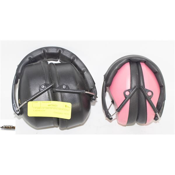 2 PAIRS OF BROWNING SHOOTING EARMUFFS