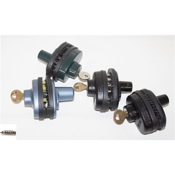 4 ASSORTED KEYED TRIGGER LOCKS