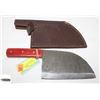 Image 1 : DAMASCUS CLEAVER RED LAMINATE HANDLE
