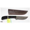 Image 1 : DAMASCUS SKINNING KNIFE BLACK MICARTA HANDLE