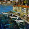 Image 3 : Antonio di Viccaro, Large Oil on Canvas, Mediterranean Promenade, Signed