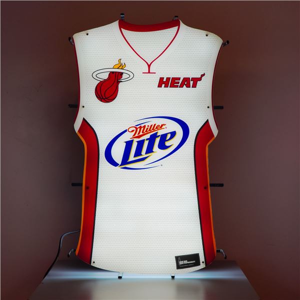 Rare Miami Heat Miller Lite Illuminated Jersey Sign
