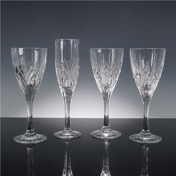 4pc Aura by Block Crystal Water & Champagne Glasses