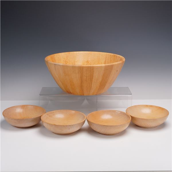 5pc Home Wooden Salad Bowl Set