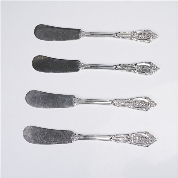 4pc Wallace Rose Point Sterling Silver Butter Knife Set