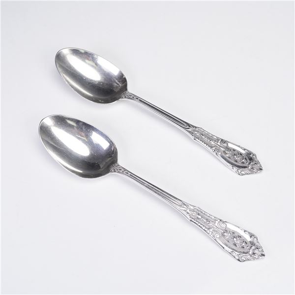 Pair of Wallace Rose Point Sterling Silver Teaspoons
