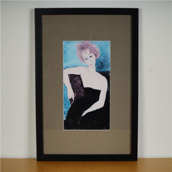 After Amedeo Modigliani Framed Color Print, Red Head Girl in Evening Dress