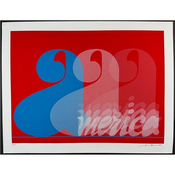 Jack Brusca (American 1939-1993) Silkscreen America, signed