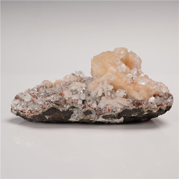 Apophyllite and Stilbite Crystal Geode Cluster