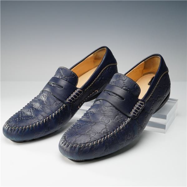 Pair of Gucci Leather Slip On Men's Shoes