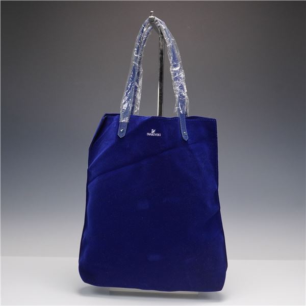 Swarovski Blue Suede Tote Bag
