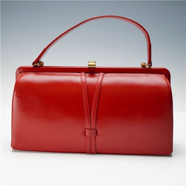 Vintage Dofan French Red Leather Handbag