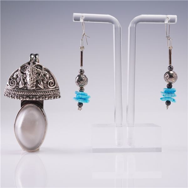 Earrings and Pendant Lot Turquoise Dangles Rebecca Collins Style