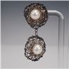 Image 3 : 2pc Wirework Drop Earrings with Simulated Pearls