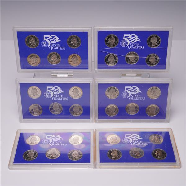 6pc United States Mint State Quarter Proof Sets