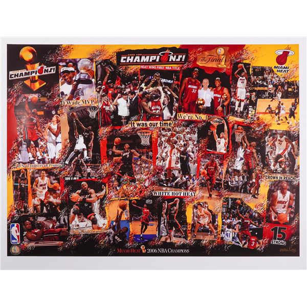 2006 Miami Heat NBA Champions Commemorative Poster