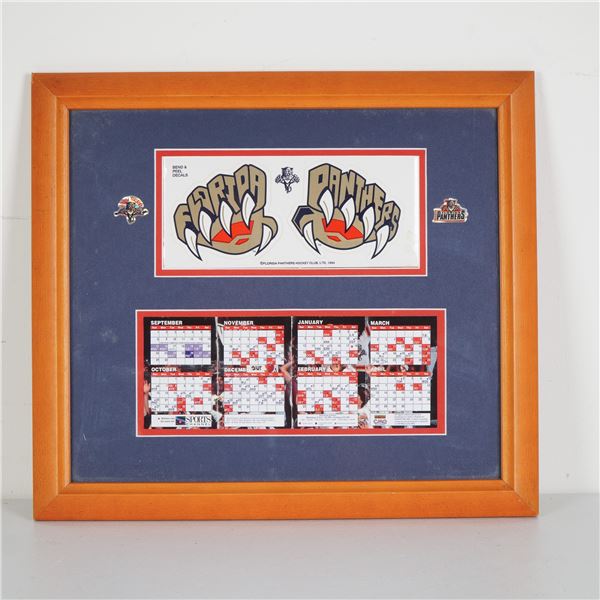 Framed Florida Panthers Inaugural Season 1993-94 Schedule & Decals