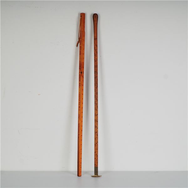 Pair of 1940s Gasoline Measuring Stick & Coconino Scribner Scale Log Rule