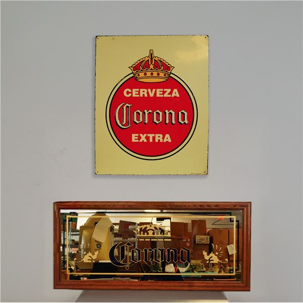 2pc Corona Extra Advertising Sign and Mirror