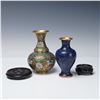 Image 8 : 4pc Chinese Cloisonne Vases with Wooden Stands