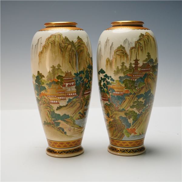 Pair of Japanese Satsuma Vases