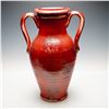 Image 1 : Large Italian Red Glazed Pottery Amphora Vase
