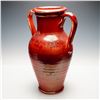 Image 2 : Large Italian Red Glazed Pottery Amphora Vase