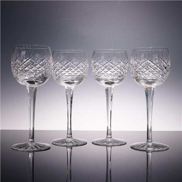 4pc Astral Crystal Mira Hock Wine Glasses