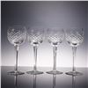 Image 1 : 4pc Crystal Claret Wine Glasses with Diamond Cut Pattern