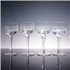 Image 1 : 4pc Crystal Wine Glasses with Geometric Panel Cut