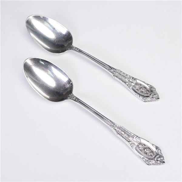 Pair of Wallace Rose Point Sterling Silver Teaspoons