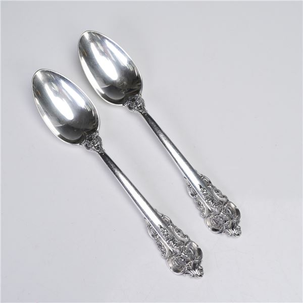 Pair of Wallace Sterling Silver Teaspoons, Grande Baroque