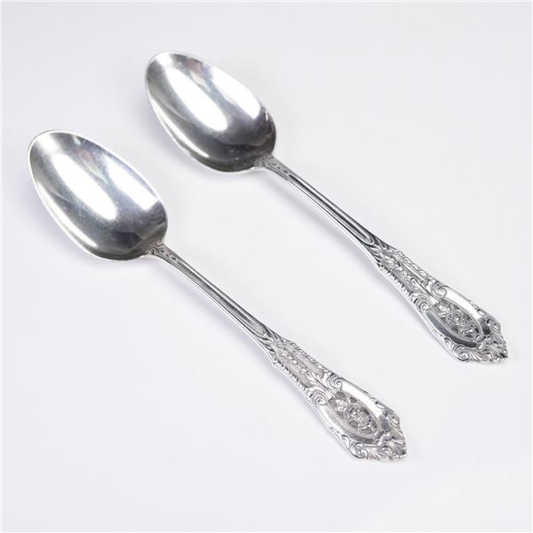 2pc Wallace Rose Point Sterling Silver Teaspoons