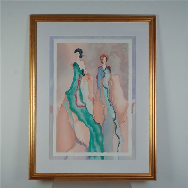 Jane Bazinet, Limited Edition Lithograph on Paper, Elegant Figures, Signed