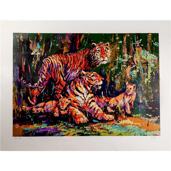 Mark King, Artist Proof Serigraph on Paper, Bengal Tiger Family, Signed
