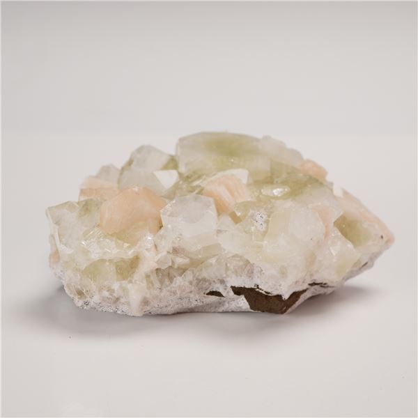 Apophyllite and Stilbite Crystal Geode Cluster