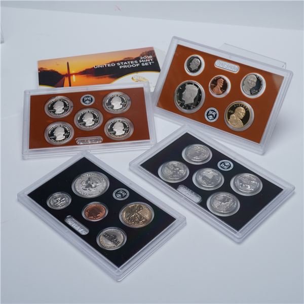 4pc 2018-S United States Mint Proof and Reverse Proof Sets