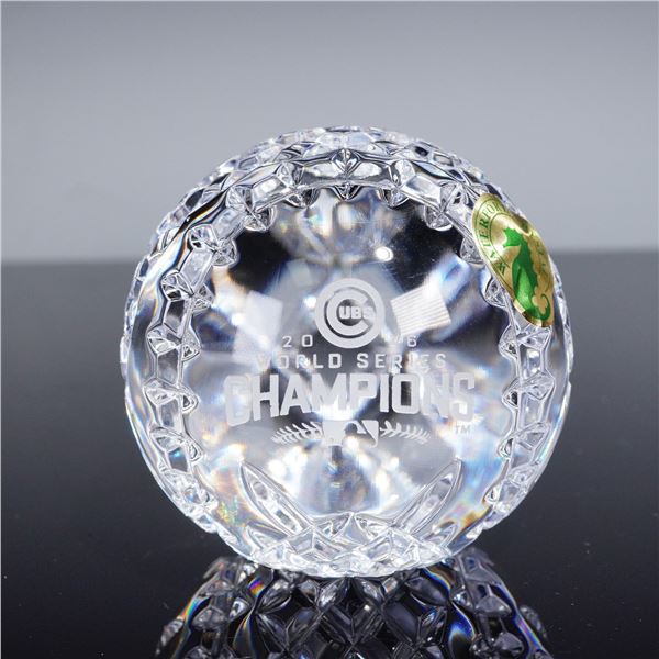 Waterford Crystal Baseball Paperweight, 2016 World Series Champions