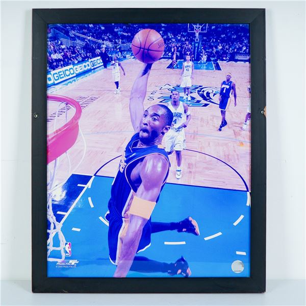 Kobe Bryant Slam Dunk Color Photograph Print w/ NBA Authentication Hologram