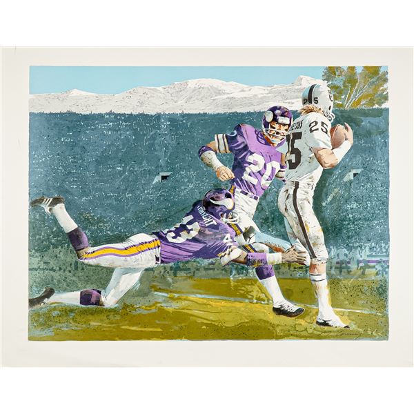 Merv Corning, Lithograph on Paper, NFL Super Bowl XI, Signed
