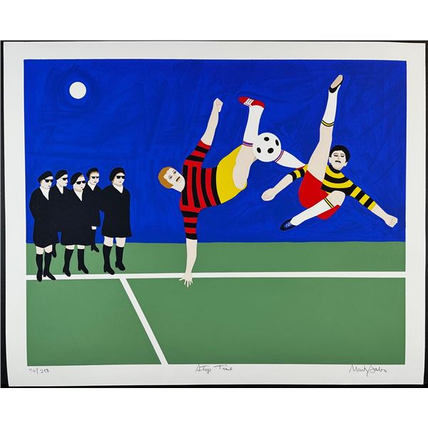 Mark Sabin (1936) Signed Screenprint, Stop Time (Soccer)