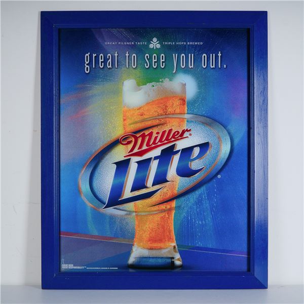 Original Miller Lite Advertising Mirror Sign
