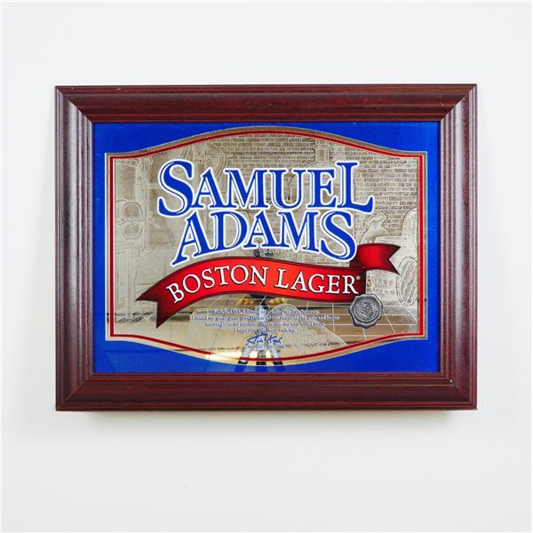 Samuel Adams Boston Lager Mirror Sign in Wooden Frame