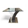 Image 1 : Benjara Modern 2 Tone Flared Base End Table w/ Glass Top - Approx. 23 1/2" x 23 1/2" x 22"