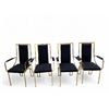 Image 1 : Set of 4 Italian Mid-Century Designer Dining Chair Gold & Black attributed to Renato Zevi (No attrib