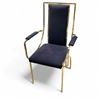 Image 3 : Set of 4 Italian Mid-Century Designer Dining Chair Gold & Black attributed to Renato Zevi (No attrib