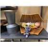 Image 3 : Group of Assorted Decors - includes Wooden Trays, Various Vases & More
