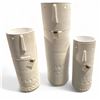 Image 1 : Set of 3 White Bohemian Ceramic Textured Vases